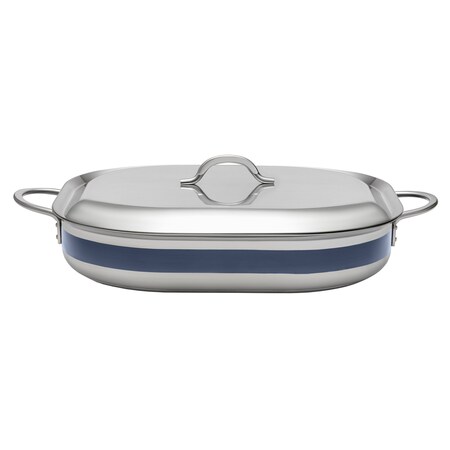 Bon Chef Country French 2 Oblong Pan W/Lid  15" X 11" X 2 7/8"  5 Qt - Cobalt Blue 71023-CF2-CB